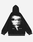 Zipper Hoodie With Face Print